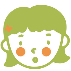 Doodle Face Green