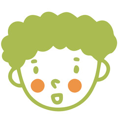 Doodle Face Green