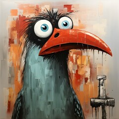 Shocked Bird Cartoon