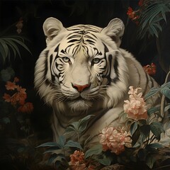 White Tiger in the Jungle