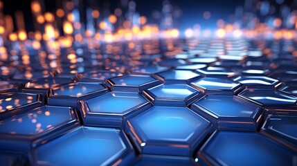 Blue Tech Hexagons: Precision Tech Graphic Background