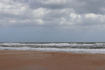 Fototapeta na wymiar Coastal beach off the ocean in Jacksonville, Florida. 