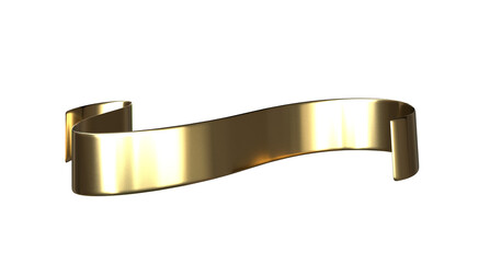 3d realistic Ribbon banner, Gold realistic label design Transparent template mockup.