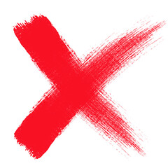 red check mark cross brush