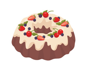 Bakery fruit pie sticker vector concept