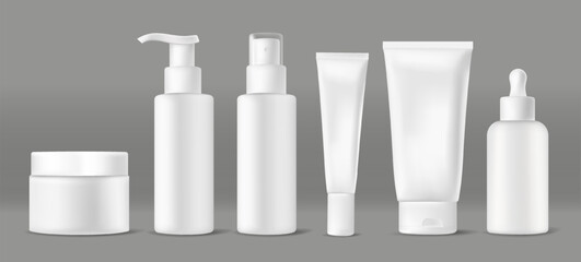 Blank cosmetic packaging set vector