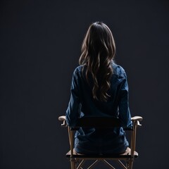 Girl sitting on a directors chair