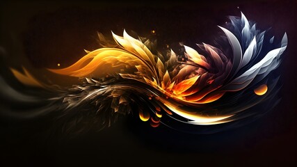 orange and black illustration, backdrop, generative, ai