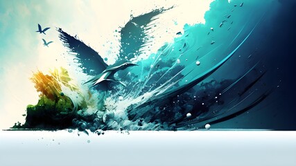 blue fantasy art, masterpeace, wallpaper, generative, ai