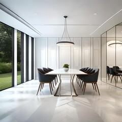 Interior table chairs for a luxurious minimalist home design are good for businesses, apartments, blogs, websites, companies, advertisements, etc. Generative AI concept
