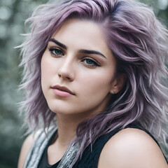 Naklejka premium Girl with cool hairstyle