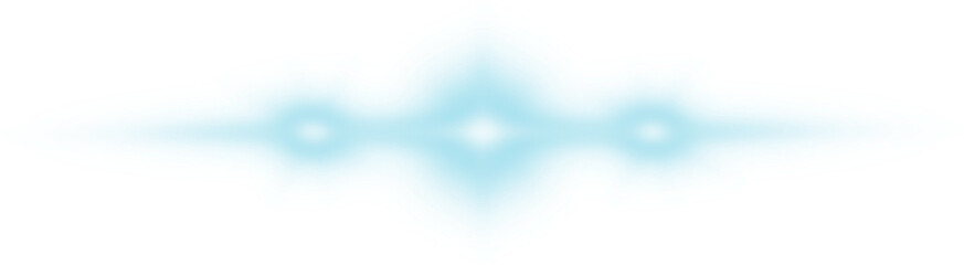 Blue light beam on transparent background