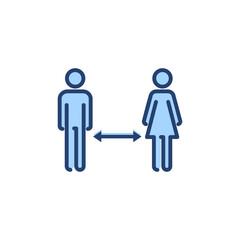 Social distancing vector. social distance sign and symbol. self quarantine sign