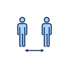 Social distance icon vector. social distancing sign and symbol. self quarantine sign