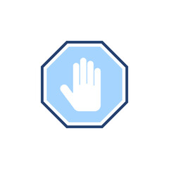 Stop icon vector. stop road sign. hand stop sign and symbol. Do not enter stop red sign with hand