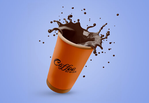 Cup with Splash Mockup