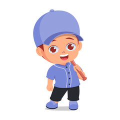 boy posing with baseball bat
