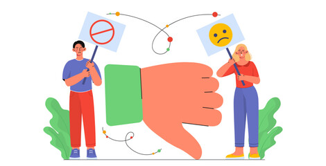 Man and woman with fiasco vector concept