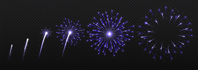 Fireworks animation on copy space vector concept