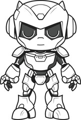 Superhero Robot coloring pages vector animals