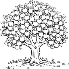 apple tree coloring pages vector animals