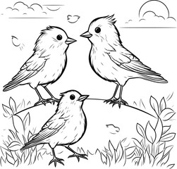 birds coloring pages vector animals