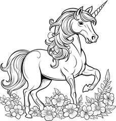 Unicorn coloring pages vector animals