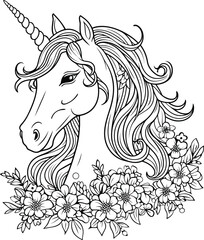 Unicorn coloring pages vector animals
