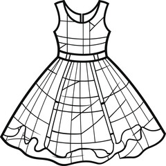 Windowpane Dress coloring pages vector animals