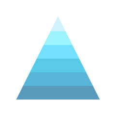 Pyramid infographic template. Blue triangle data segments. Vector illustration. EPS 10.