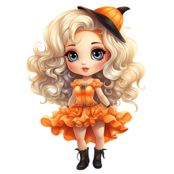 Cute Halloween Baby Clipart Illustration