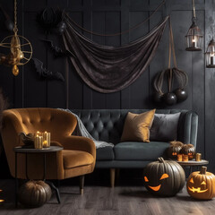 luxury living room halloween decor 