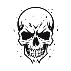 Obraz premium Artistic vector of a skull illustration. Suitable for tattoo, design, and logo.