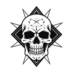 Artistic vector of a skull illustration. Suitable for tattoo, design, and logo.