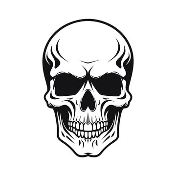 Artistic vector of a skull illustration. Suitable for tattoo, design, and logo.