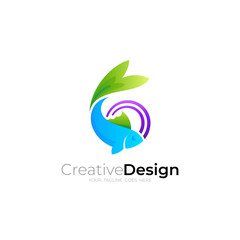 Abstract fish logo simple, animal logos, marine life
