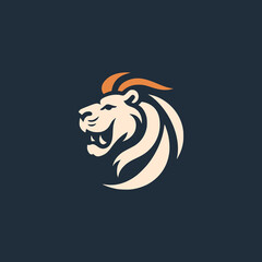 simple lion sports brand logo vector illustration template design