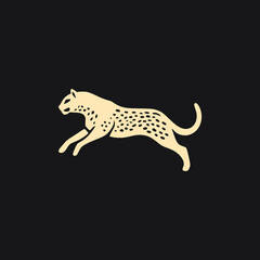 simple jaguar wild animal adventure outdoor logo vector illustration template design