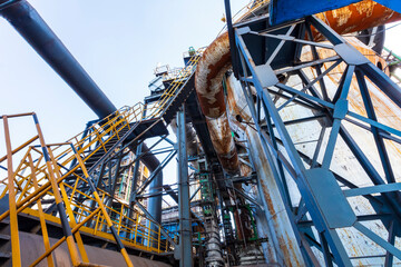 Fototapeta na wymiar The workshop and equipment of the steel mill