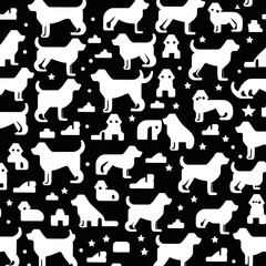 Fototapeta premium seamless pattern with dogs. Generated AI