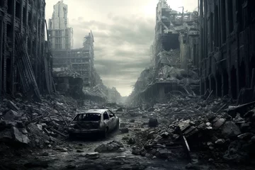 Foto op Plexiglas city ​​after apocalypse 3d rendering © Adja Atmaja