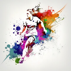Fototapeta na wymiar Women Football illustration