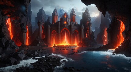 Lava & Ocean Castle - Generative AI