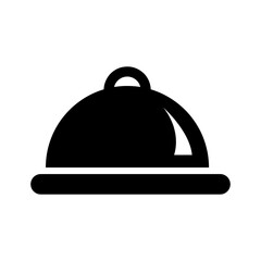 Covered Food, Meal Tray. Flat symbol illustration on white background..eps