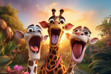 Poster giraffe animal selfie smile 3d rendering © Adja Atmaja