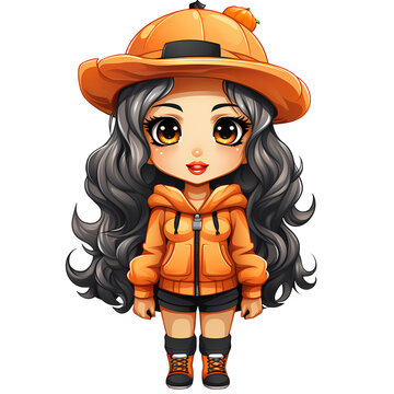 Cute Halloween Baby Clipart Illustration