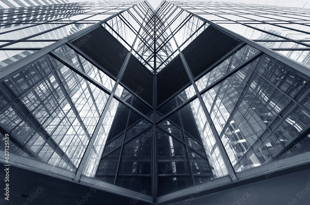 Poster Exterior of modern architecture. Building abstract background  pattern