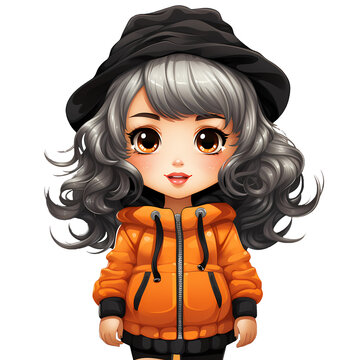 Cute Halloween Baby Clipart Illustration