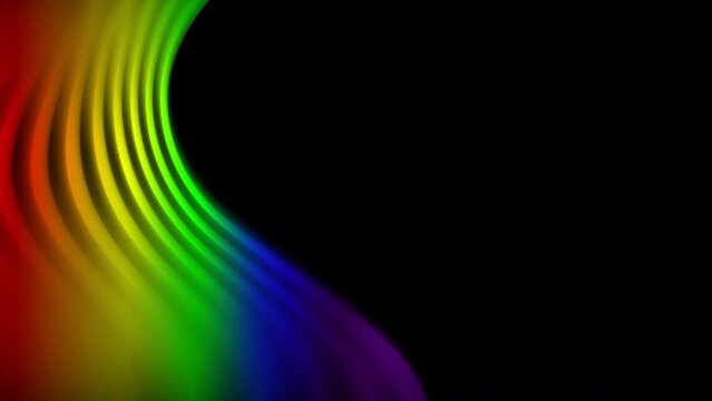 abstract colorful curve waves lines moving on black background with free space