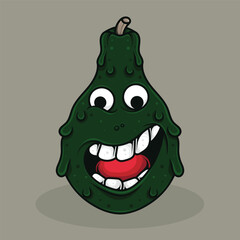 Fruits theme logo mascot design with interesting expression for halloween celebration